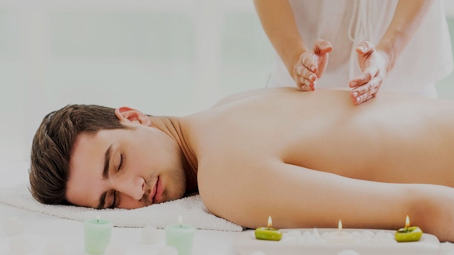 Shoulder and neck massage close up